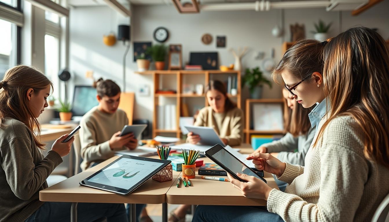 Students working in research laboratory